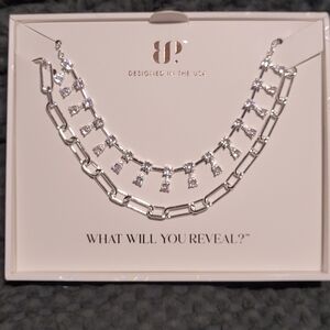 FREE OG W/purchase - Layered Paperclip Necklace with Clear Crystal Drops